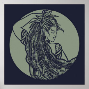 Earth Goddess Green Hexe Pagan Druid Hexen Poster