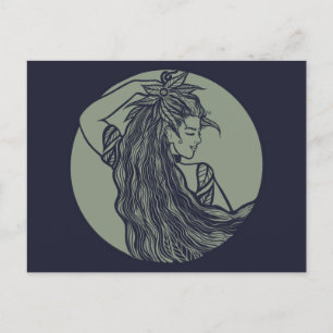 Earth Goddess Green Hexe Pagan Druid Hexen Postkarte