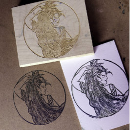 Earth Goddess Green Witch Pagan Druid Witches Gummistempel