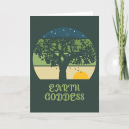 Earth Goddess Vintag Sunset Karte
