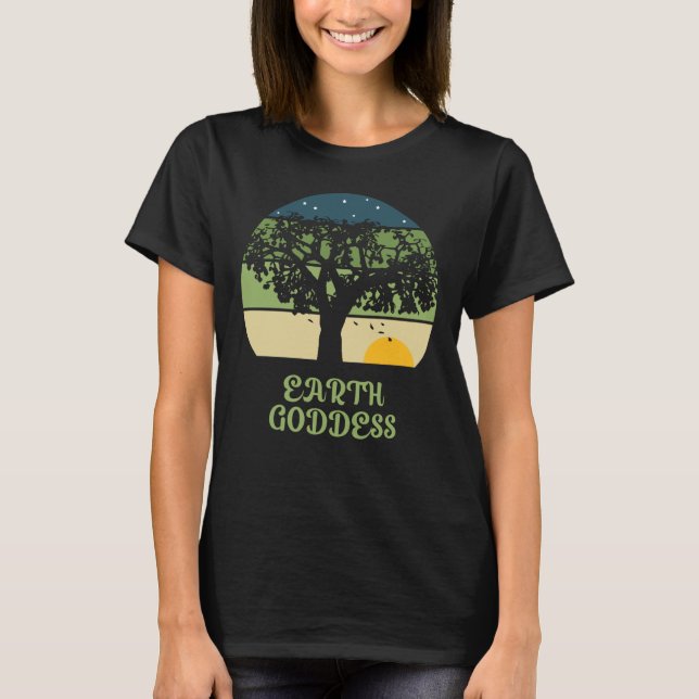 Earth Goddess Vintag Sunset T-Shirt (Vorderseite)