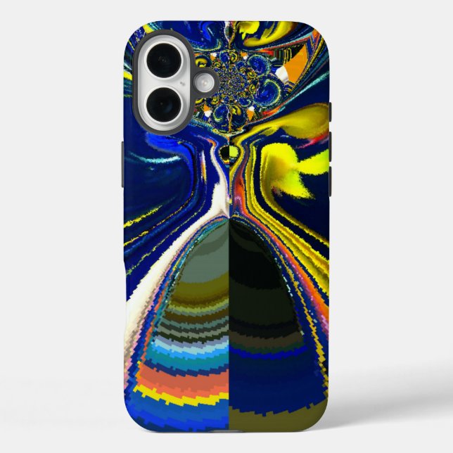 Earth Gold und Cool Blue Fluid Abstrakt Art Print Case-Mate iPhone Hülle (Rückseite)