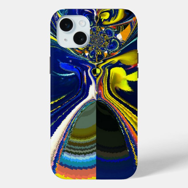 Earth Gold und Cool Blue Fluid Abstrakt Art Print Case-Mate iPhone Hülle (Rückseite)