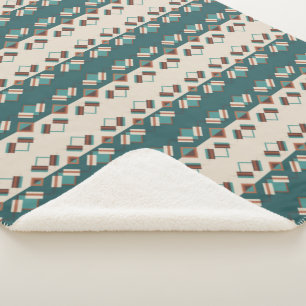 Earth Grid Teal und Braun Sherpadecke
