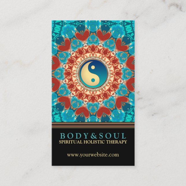 Earth Hearts Mandala Yin Yang Business Cards Visitenkarte (Vorderseite)
