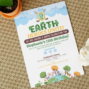 Earth Heroes Unite Geburtstagseinladung Einladung
