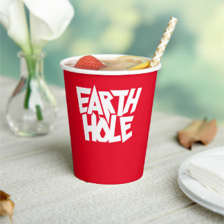 Earth Hole Paper Cup Red Pappbecher