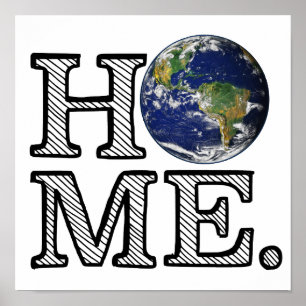 Earth is Zuhause Naturalist House Warmer Poster