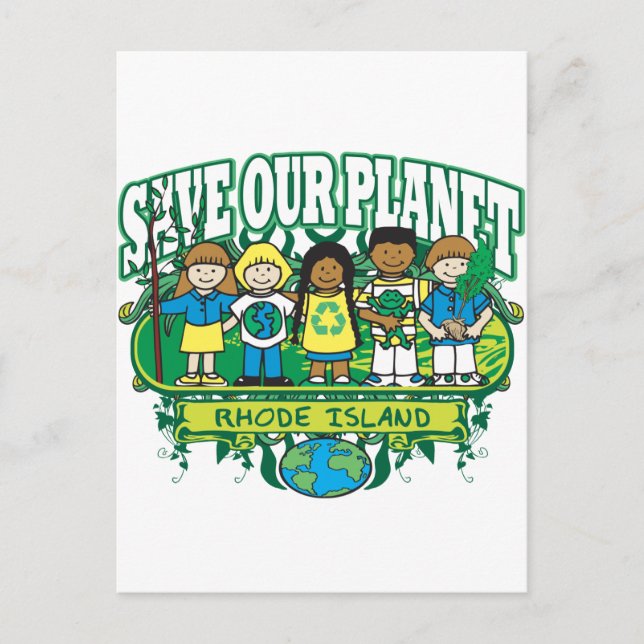 Earth Kids Rhode Island Postkarte (Vorderseite)