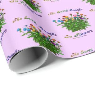 Earth lacht Blume Inspiration Zitat Geschenkpapier