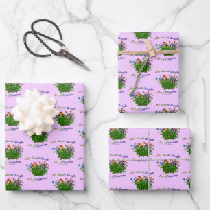 Earth lacht Blume Inspiration Zitat Geschenkpapier Set