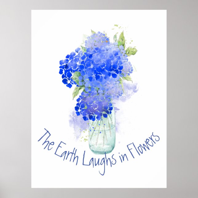 Earth Laughs in Blume Grödner Zitat Poster (Vorne)
