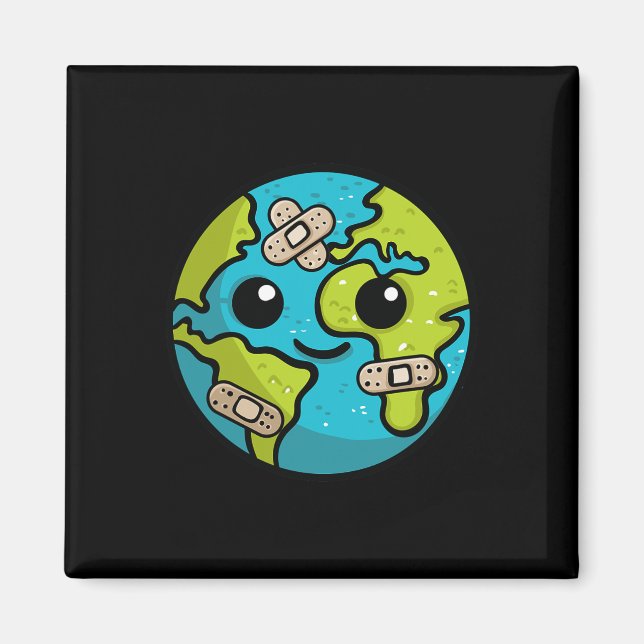 Earth Lover Day Illustration Gift Glol Erwärmung E Magnet (Vorne)