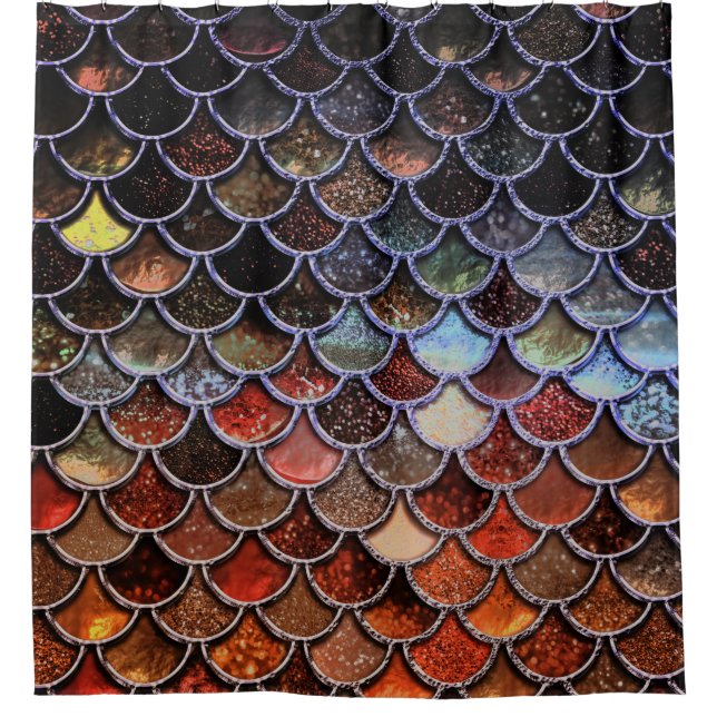 Earth Luxury Glitzer Mermaid Scales Duschvorhang (Vorderseite)