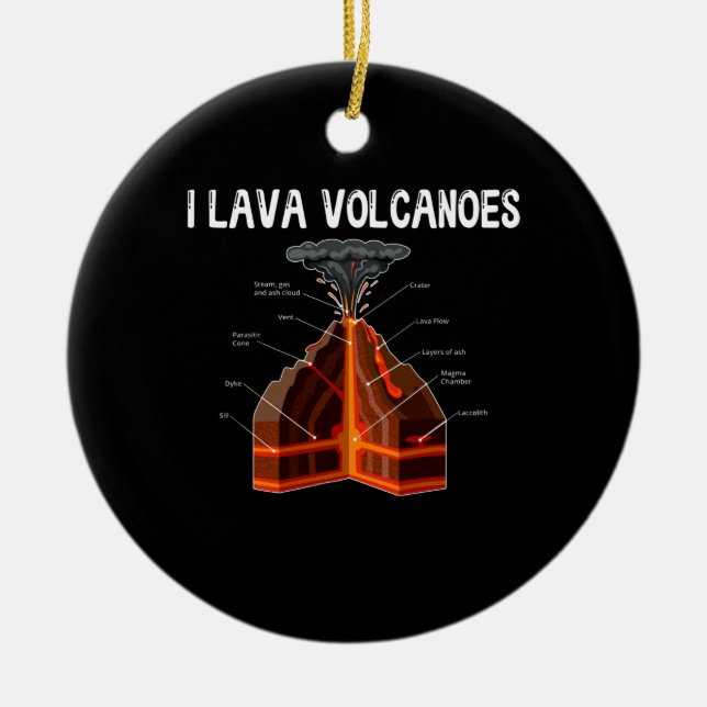 Earth Magma Lava Vulkan Geology Science Keramik Ornament (Vorne)
