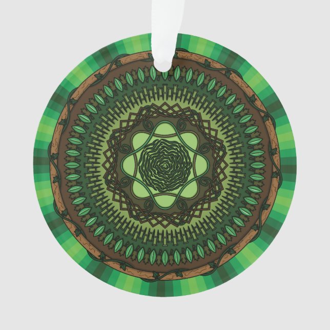 Earth Mandala Acrylschmuck Ornament (Vorderseite)