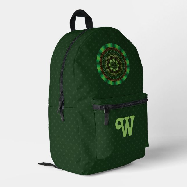 Earth Mandala Bedruckter Rucksack (Rückseitige Ecke links)