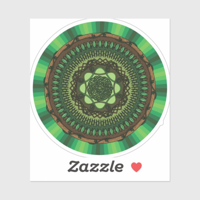 Earth Mandala Contour Sticker (Blatt)