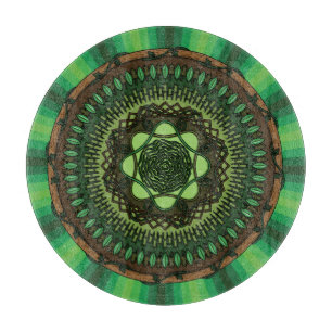 Earth Mandala Glas Cutting Board Schneidebrett