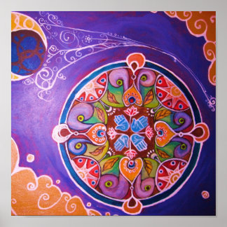 Earth Mandala Print Poster