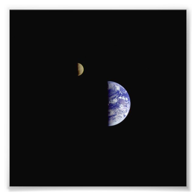 Earth Moon Galileo Weltraumaufnahme Fotodruck (Vorne)