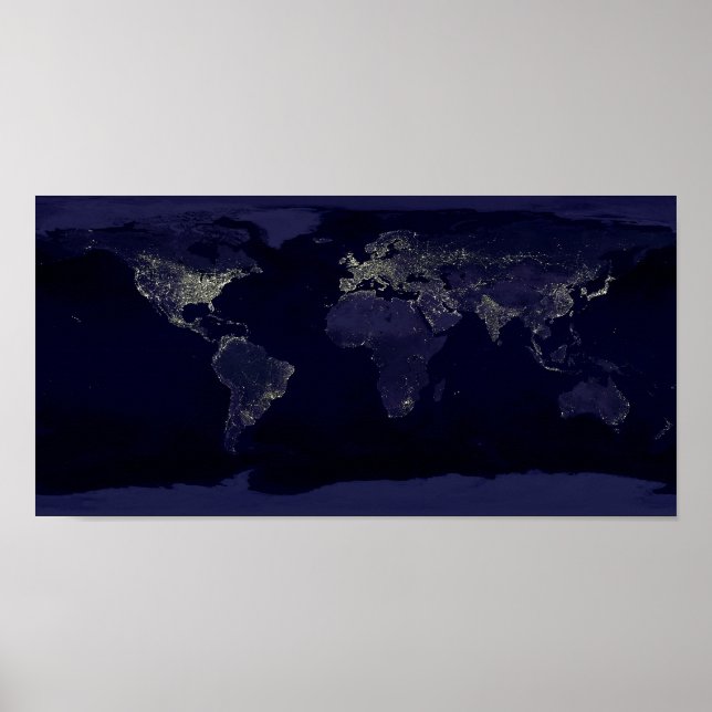 Earth Night Lights Space Poster (Vorne)
