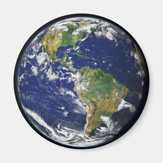 Earth Our World Round Magnete (Vorne)