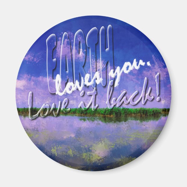 Earth Our Zuhause Blue Summer Sky Sky and Water Magnet (Vorne)