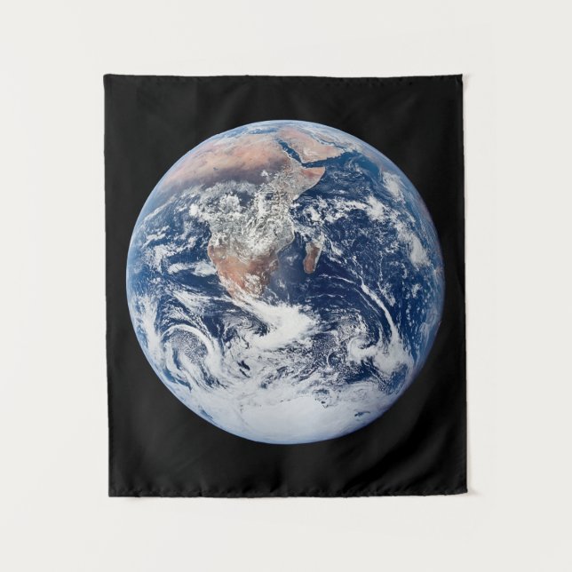 Earth Our Zuhause. Der blaue Marmor Wandteppich (Vorderseite)