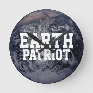 Earth Patriot Runde Wanduhr