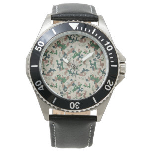 Earth Pixel Wald  Armbanduhr