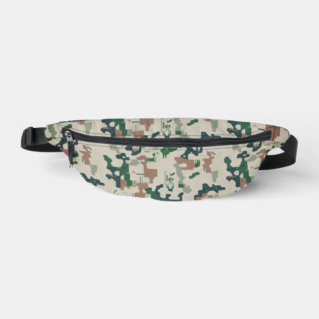 Earth Pixel Woodland  Bauchtasche (Vorderseite)