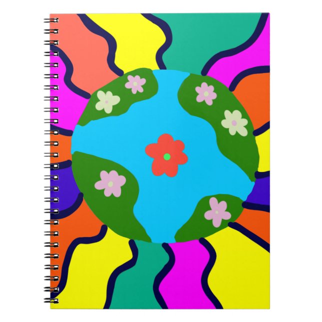 Earth Retro Vibes Art Notizblock (Vorderseite)