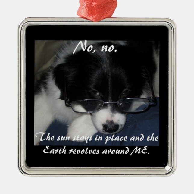 "Earth Revolves around ME" Ornament Aus Metall (Vorne)