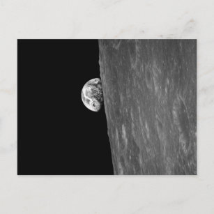 "Earth-Rise", erstes Foto davon aus dem Weltraum Postkarte