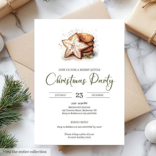 Earth’s Hues Beige Minimalist Nordic Christmas  Einladung (Earth’s Hues Beige Minimalist Nordic Christmas Party

)
