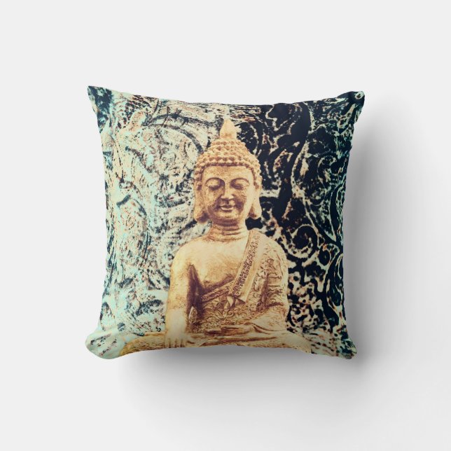 Earth Sitting Buddha Elegant Zen-Erleuchtung Kissen (Vorderseite)