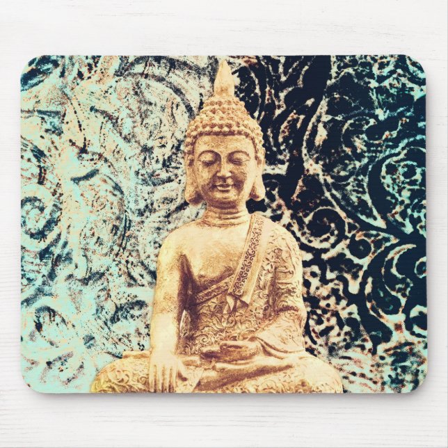 Earth Sitting Buddha Elegant Zen-Erleuchtung Mousepad (Vorne)