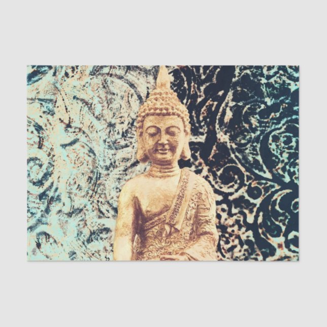 Earth Sitting Buddha Elegant Zen-Erleuchtung Seidenpapier (Vorderseite)