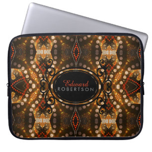 eARTh Stammes-Batik individuell Name Laptop-Hülle Laptopschutzhülle
