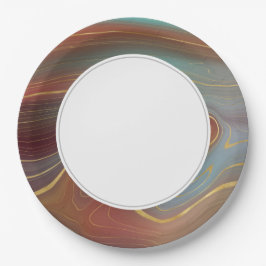 Earth Strata Orange Turquoise Pappteller