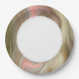 Earth Strata Pink Beige Pappteller