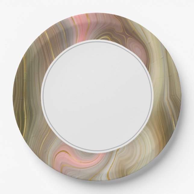 Earth Strata Pink Beige Pappteller (Vorderseite)