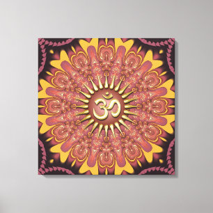 Earth Sunshine Om New Age Wrapped Canvas Leinwanddruck