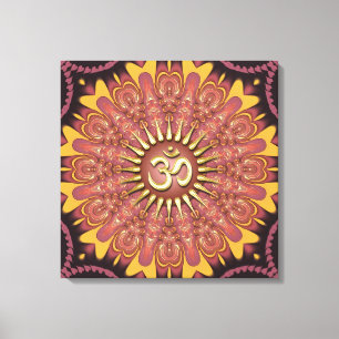 Earth Sunshine Om New Age Wrapped Canvas Leinwanddruck