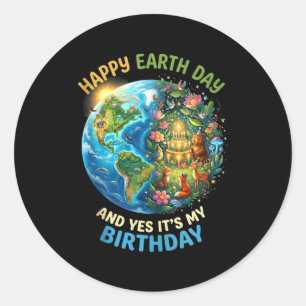 Earth-Tags-Geburtstags-Shirt April-Geburtstag am Runder Aufkleber