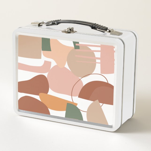 Earth Tone Abstrakt Pattern Metall Brotdose (Vorderseite)