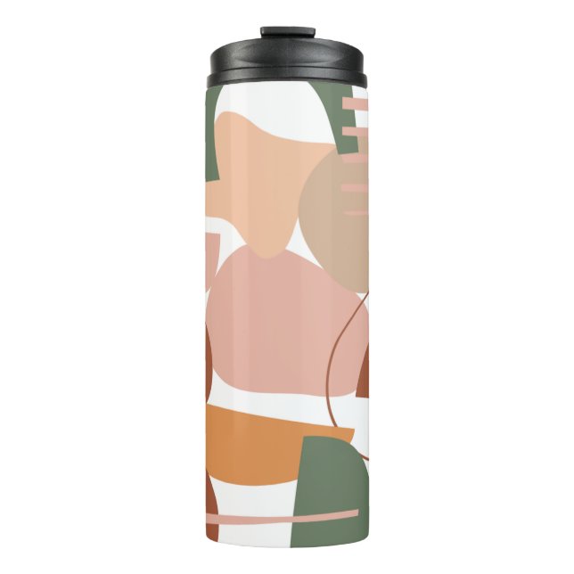 Earth Tone Abstrakt Pattern Thermosbecher (Vorderseite)