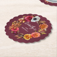 Earth Tone Burgundy Fall Blume 80. Geburtstag