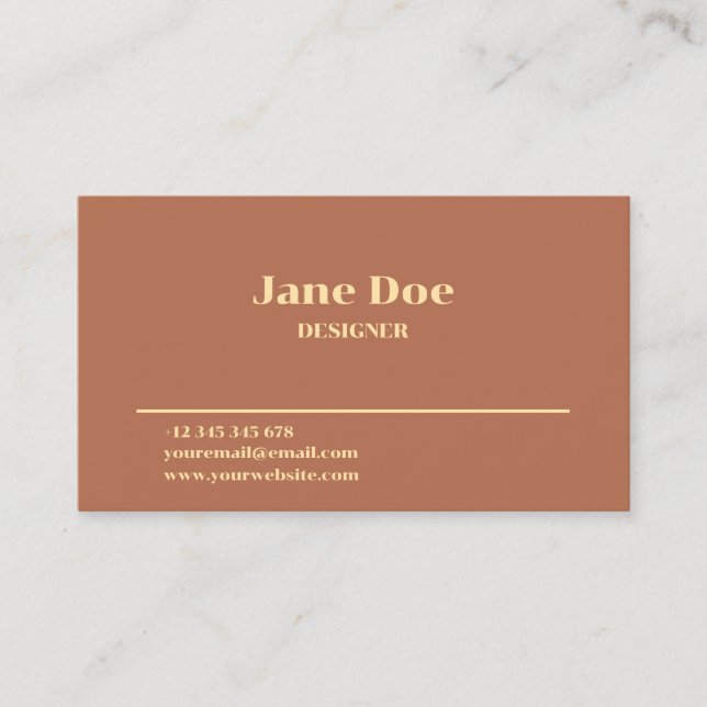 Earth Tone Business Cards: Minimalistisches Design Visitenkarte (Vorderseite)